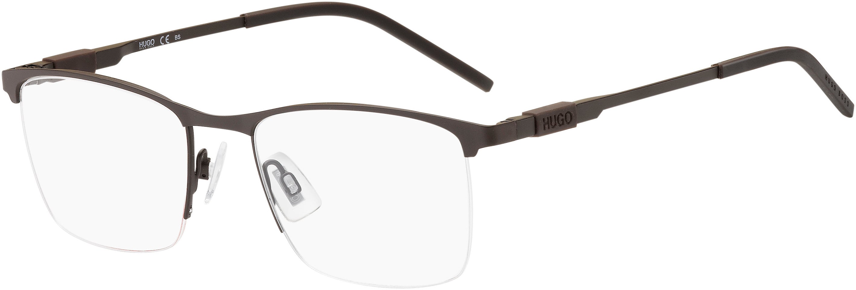 Hugo (hug) Hugo 1103 Square Eyeglasses 0YZ4-0YZ4 Matte Brown (00 Demo Lens)