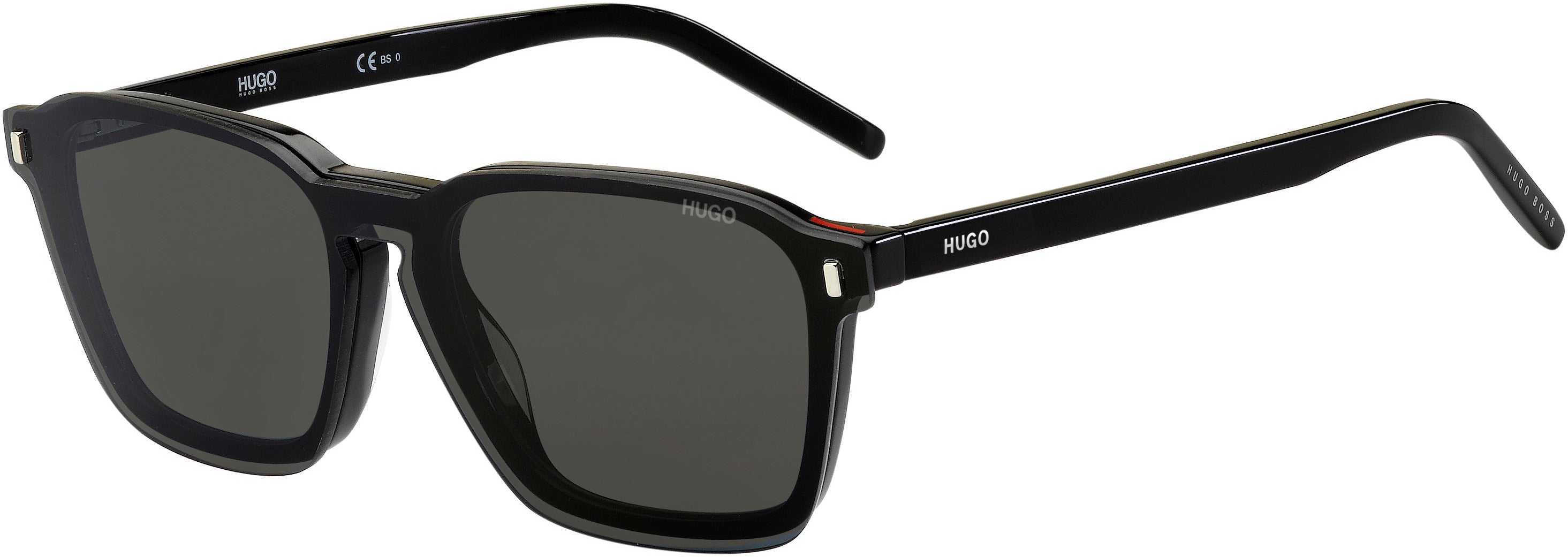 Hugo (hug) Hugo 1110/cs 02 Square Sunglasses 0807-0807 Black (IR Gray)