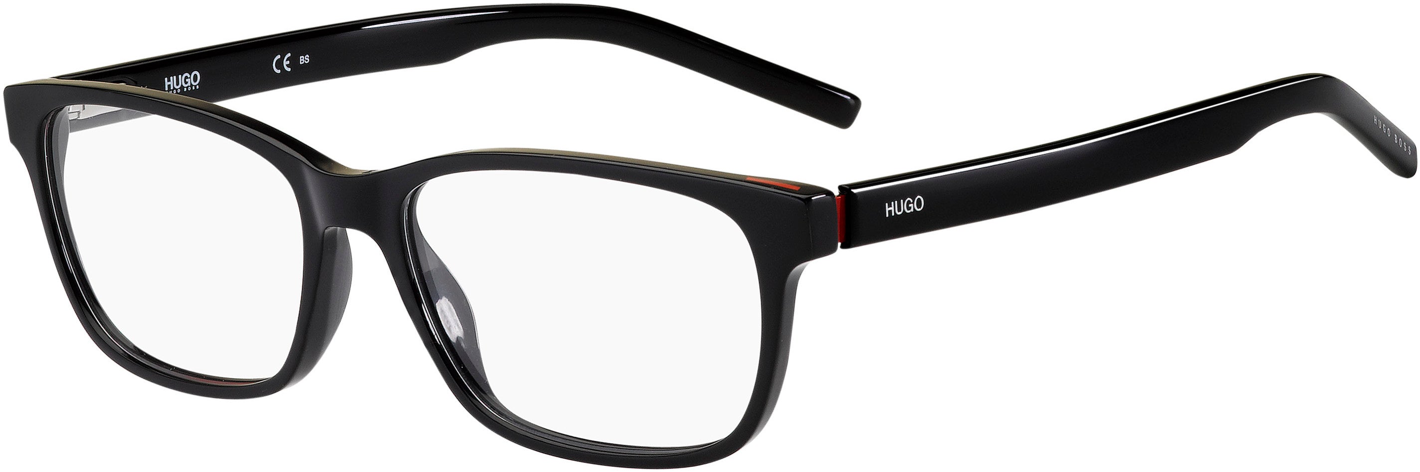 Hugo (hug) Hugo 1115 Square Eyeglasses 0OIT-0OIT Black Redgd (00 Demo Lens)