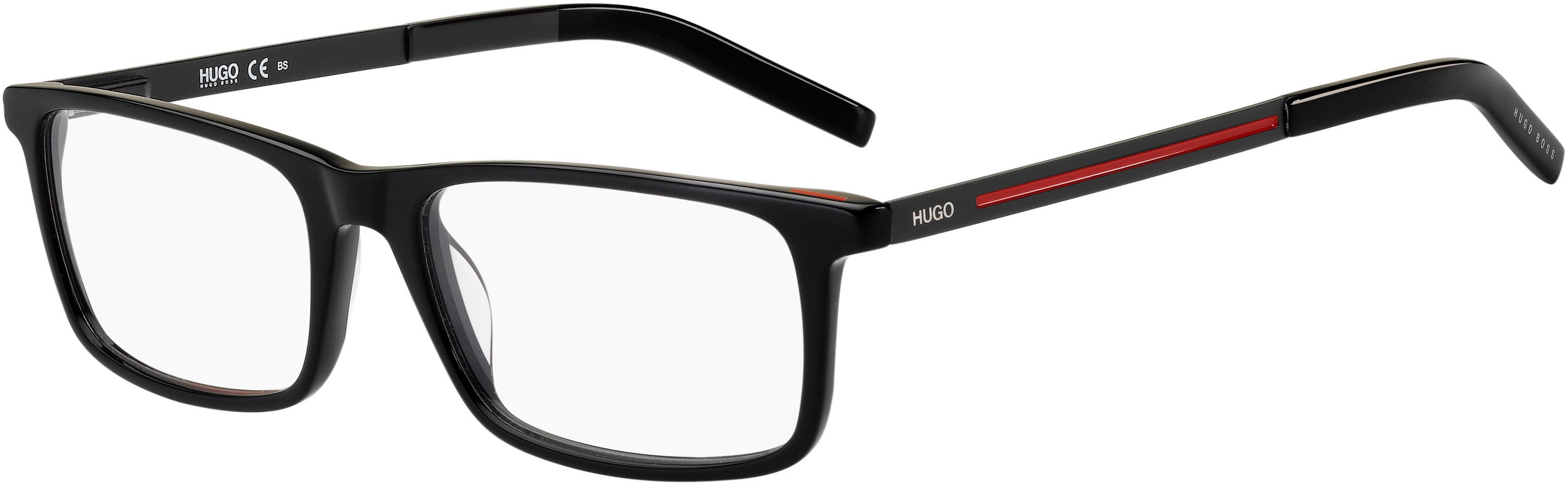 Hugo (hug) Hugo 1116 Square Eyeglasses 0OIT-0OIT Black Redgd (00 Demo Lens)