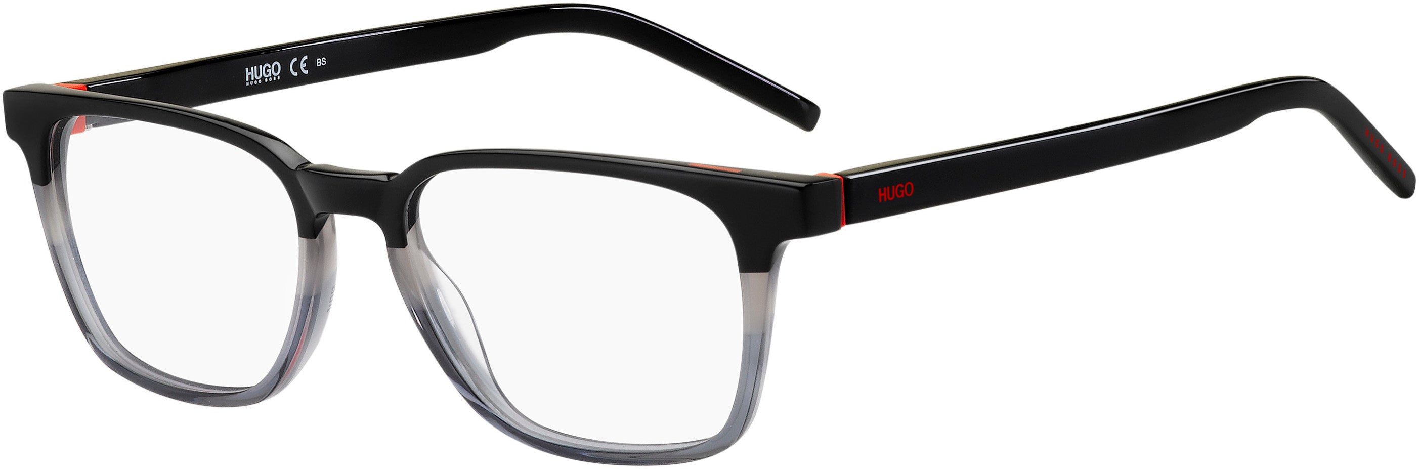Hugo (hug) Hugo 1130 Rectangular Eyeglasses 008A-008A Black Gray (00 Demo Lens)