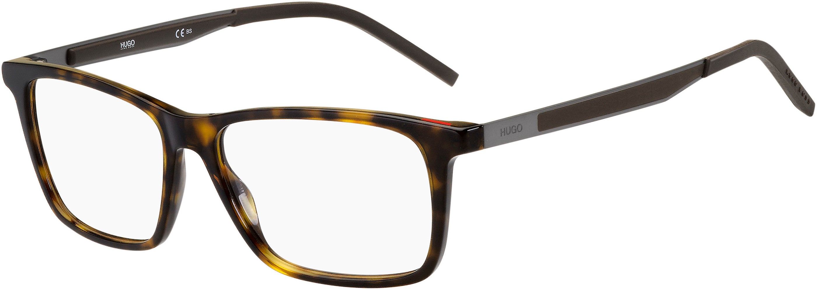 Hugo (hug) Hugo 1140 Rectangular Eyeglasses 0086-0086 Dark Havana (00 Demo Lens)