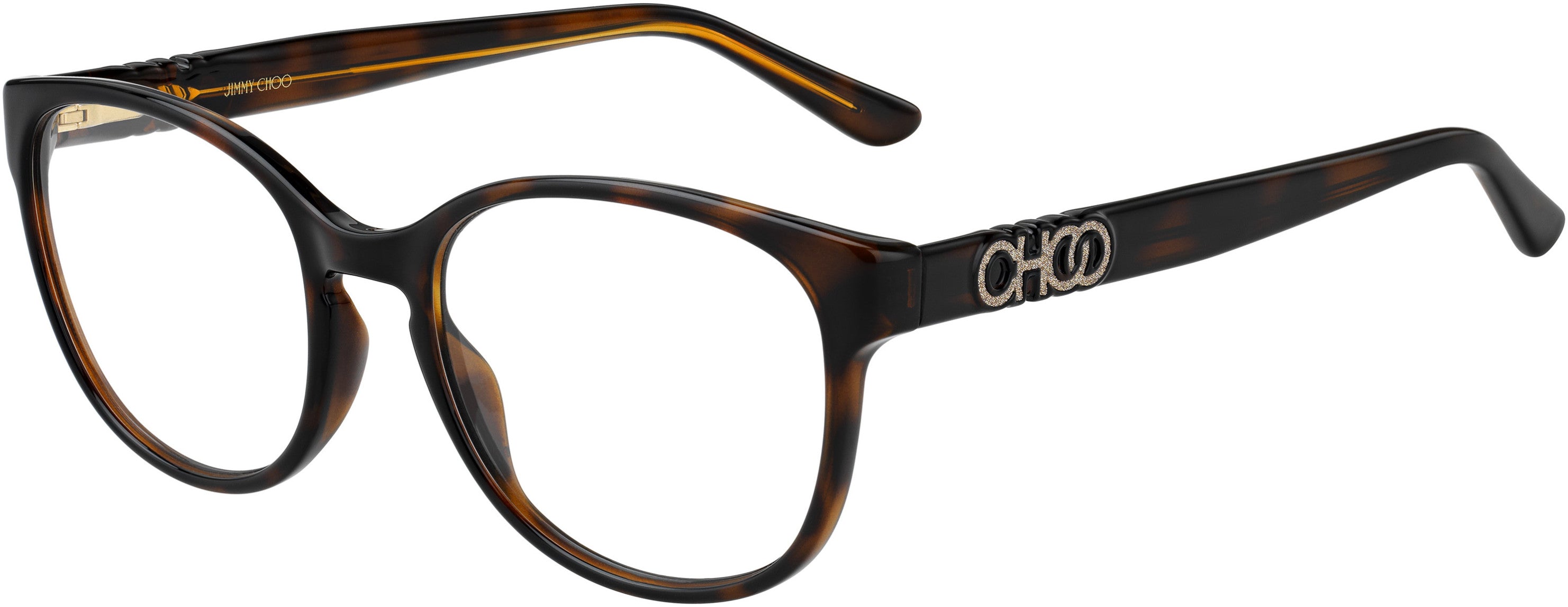 Jimmy Choo 240 Oval Modified Eyeglasses 0086-0086 Dark Havana (00 Demo Lens)