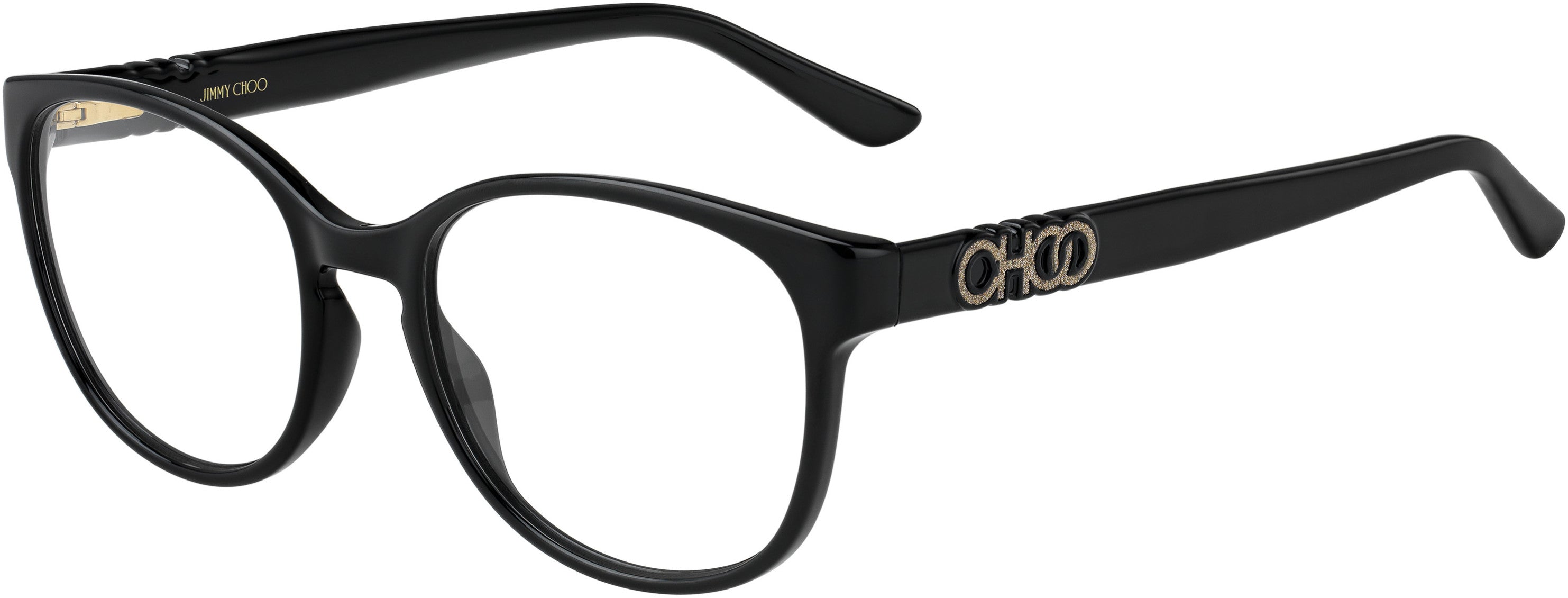 Jimmy Choo 240 Oval Modified Eyeglasses 0807-0807 Black (00 Demo Lens)