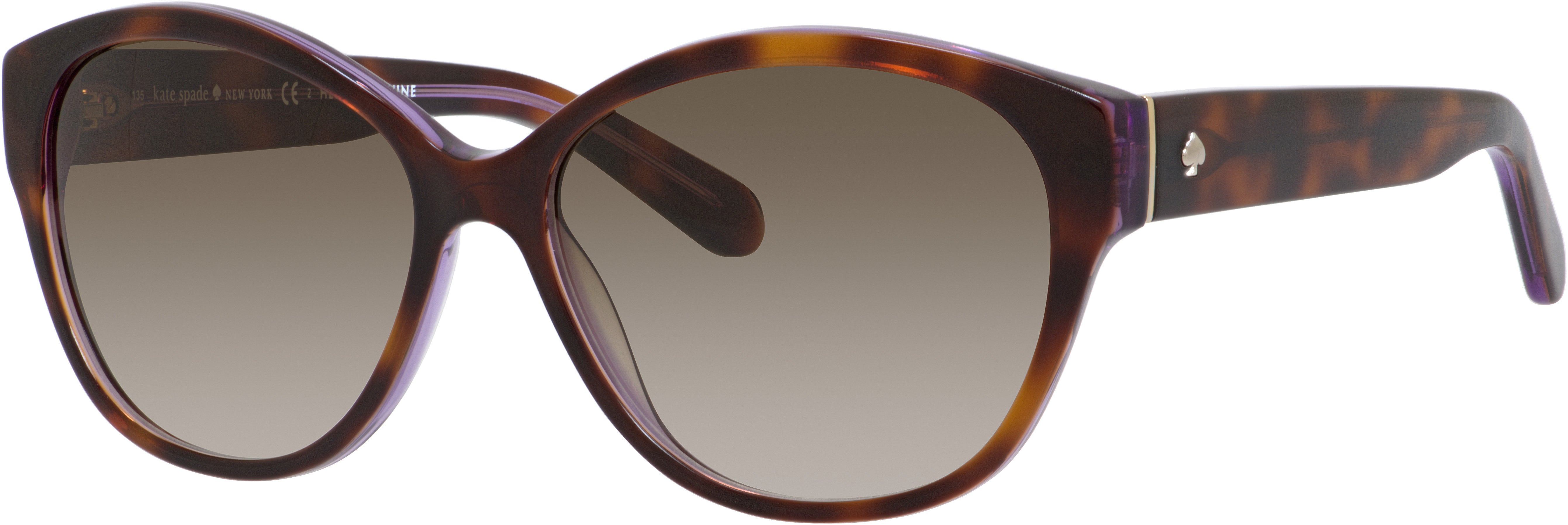 Kate Spade Kiersten 2/S Oval Sunglasses 0W36-0W36 Purple Tortoise (Y6 Brown Gradient)