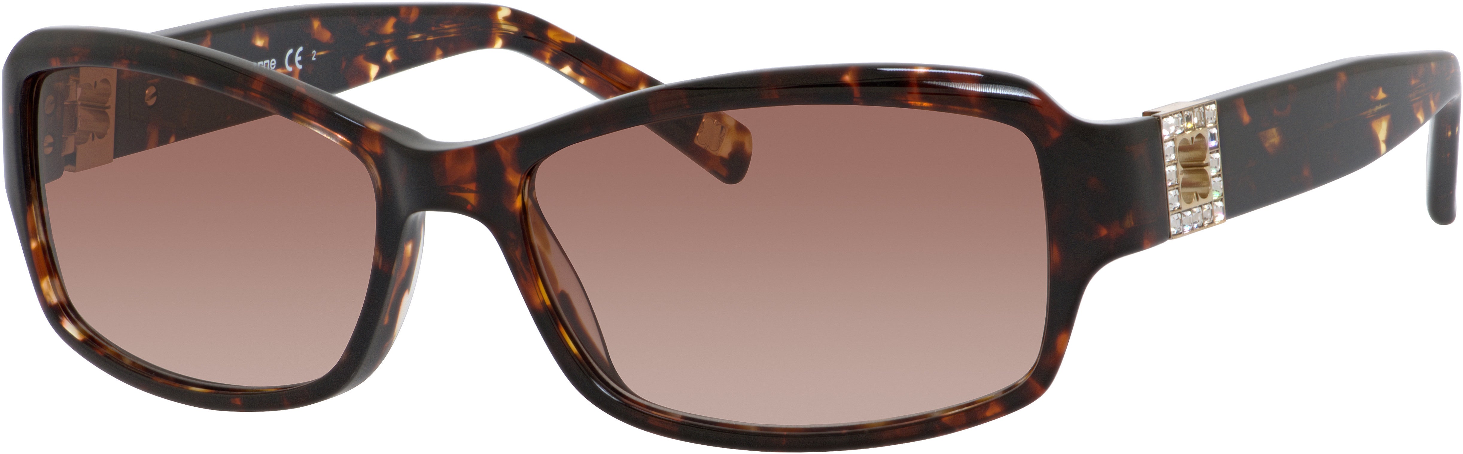 Liz Claiborne 534/S Rectangular Sunglasses 0JTX-0JTX Dark Chocolate Marble (02 Brown Gradient)