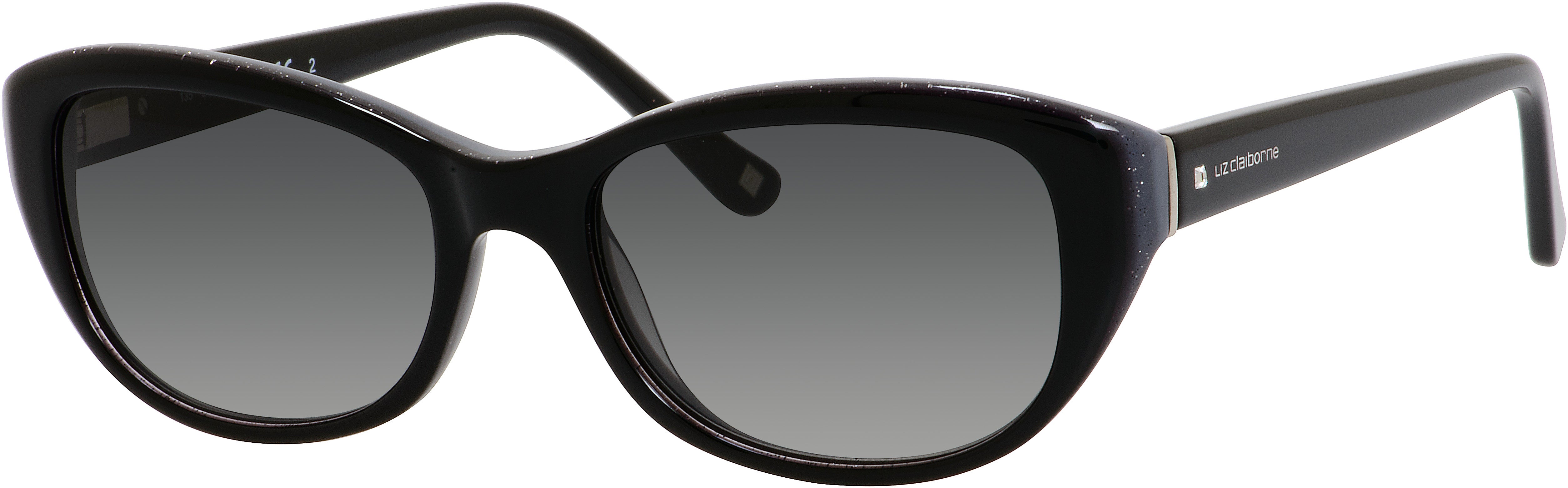 Liz Claiborne 561/S Oval Sunglasses 0DV1-0DV1 Black Lurex (F8 Gray Gradient)