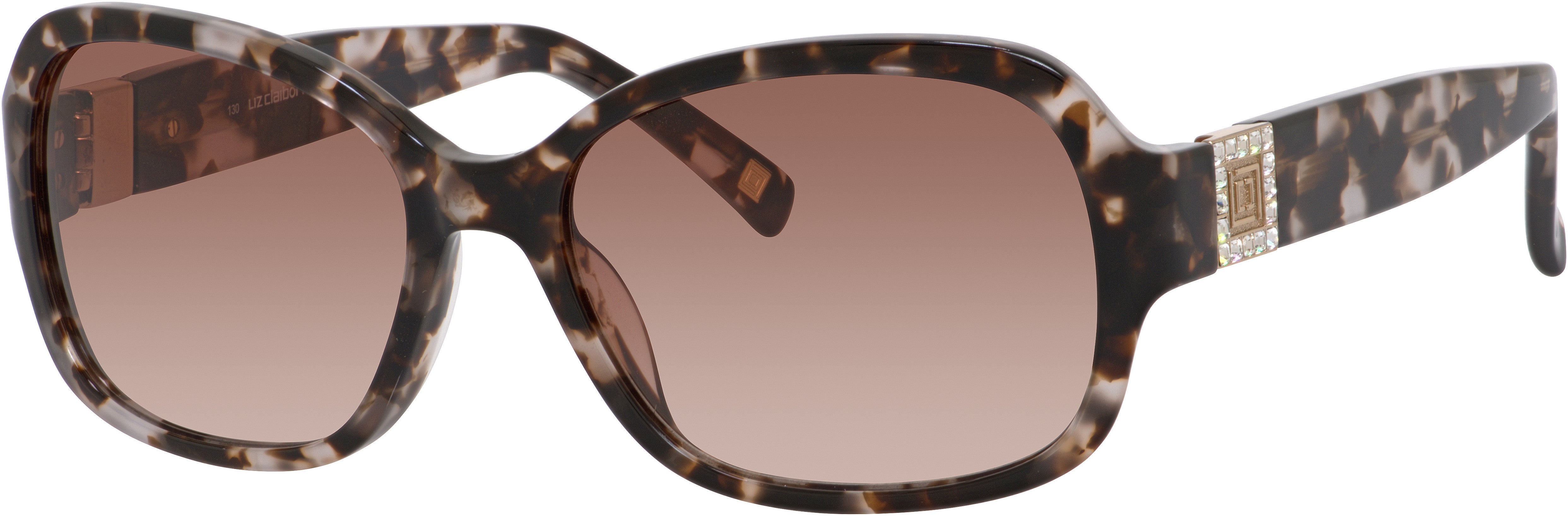 Liz Claiborne 563/S Rectangular Sunglasses 0EZ3-0EZ3 Speckled Tortoise (02 Brown Gradient)