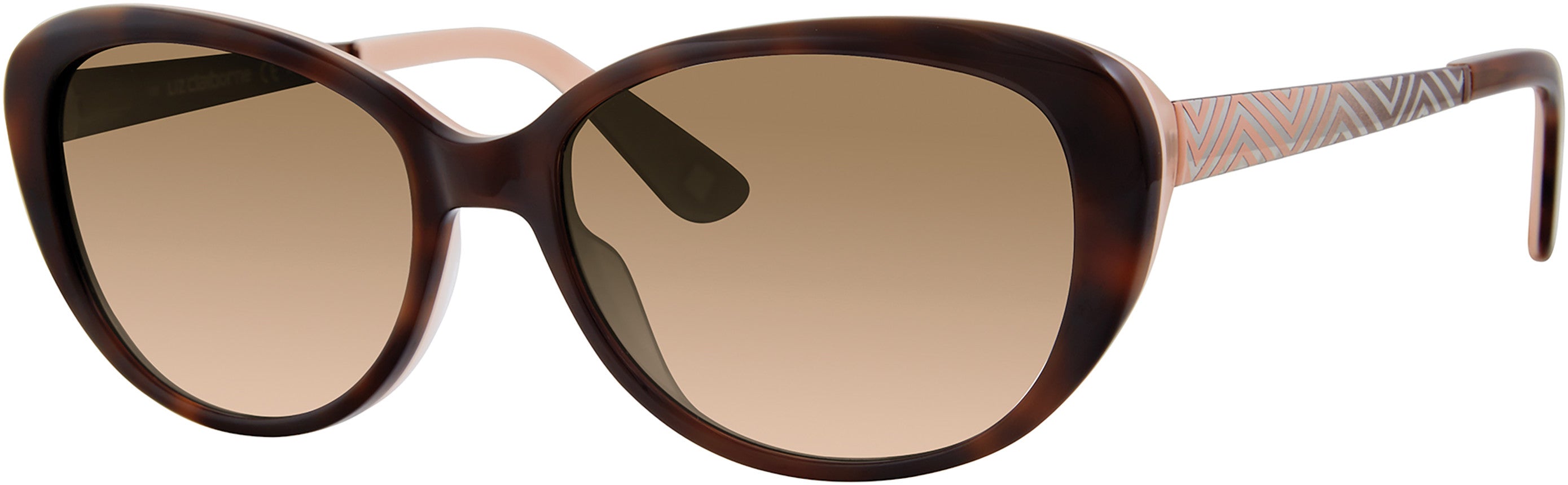 Liz Claiborne 571/S Oval Modified Sunglasses 0HMV-0HMV Havana Peach (HA Brown Gradient)