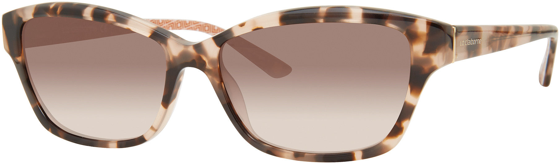 Liz Claiborne 574/S Rectangular Sunglasses 0HT8-0HT8 Pink Havana (HA Brown Gradient)