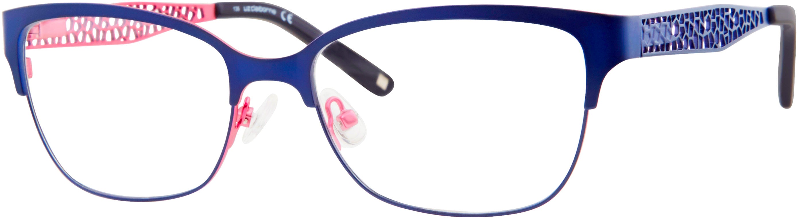 Liz Claiborne 643 Square Eyeglasses 0BR0-0BR0 Blue Pink (00 Demo Lens)