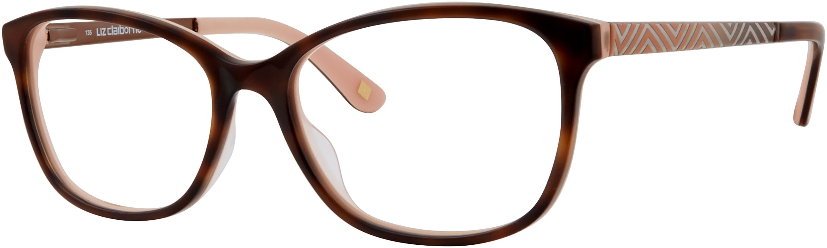 Liz Claiborne 647 Cat Eye/butterfly Eyeglasses 0HMV-0HMV Havana Peach (00 Demo Lens)