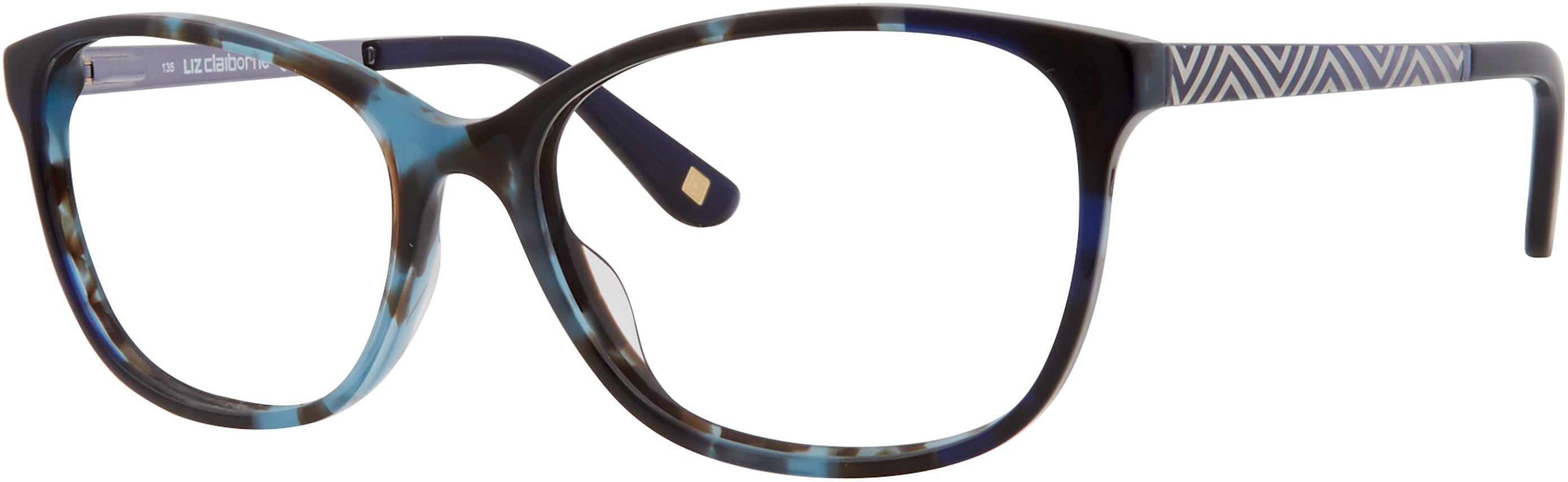 Liz Claiborne 647 Cat Eye/butterfly Eyeglasses 0IPR-0IPR Havana Blue (00 Demo Lens)