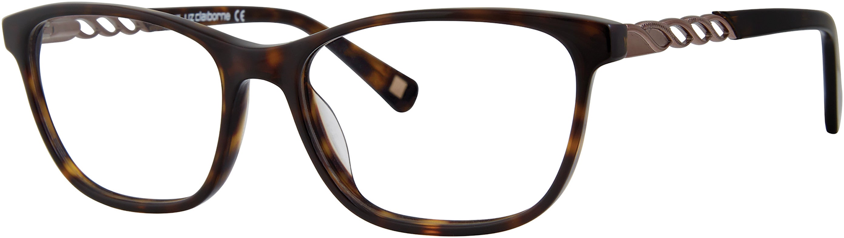 Liz Claiborne 648 Rectangular Eyeglasses 0086-0086 Dark Havana (00 Demo Lens)