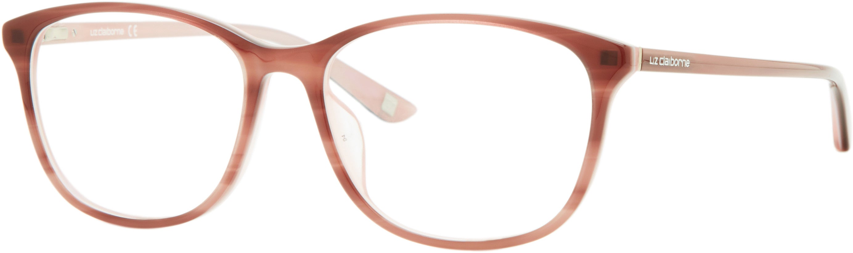 Liz Claiborne 653 Square Eyeglasses 01ZX-01ZX Pink Horn (00 Demo Lens)