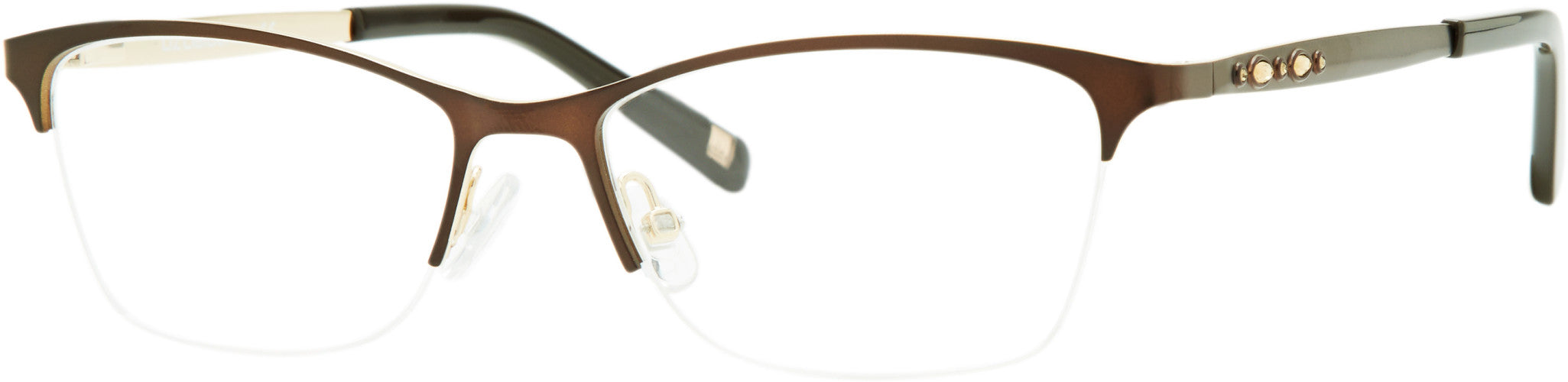 Liz Claiborne 654 Cat Eye/butterfly Eyeglasses 0UFM-0UFM Matte Brown Gold (00 Demo Lens)