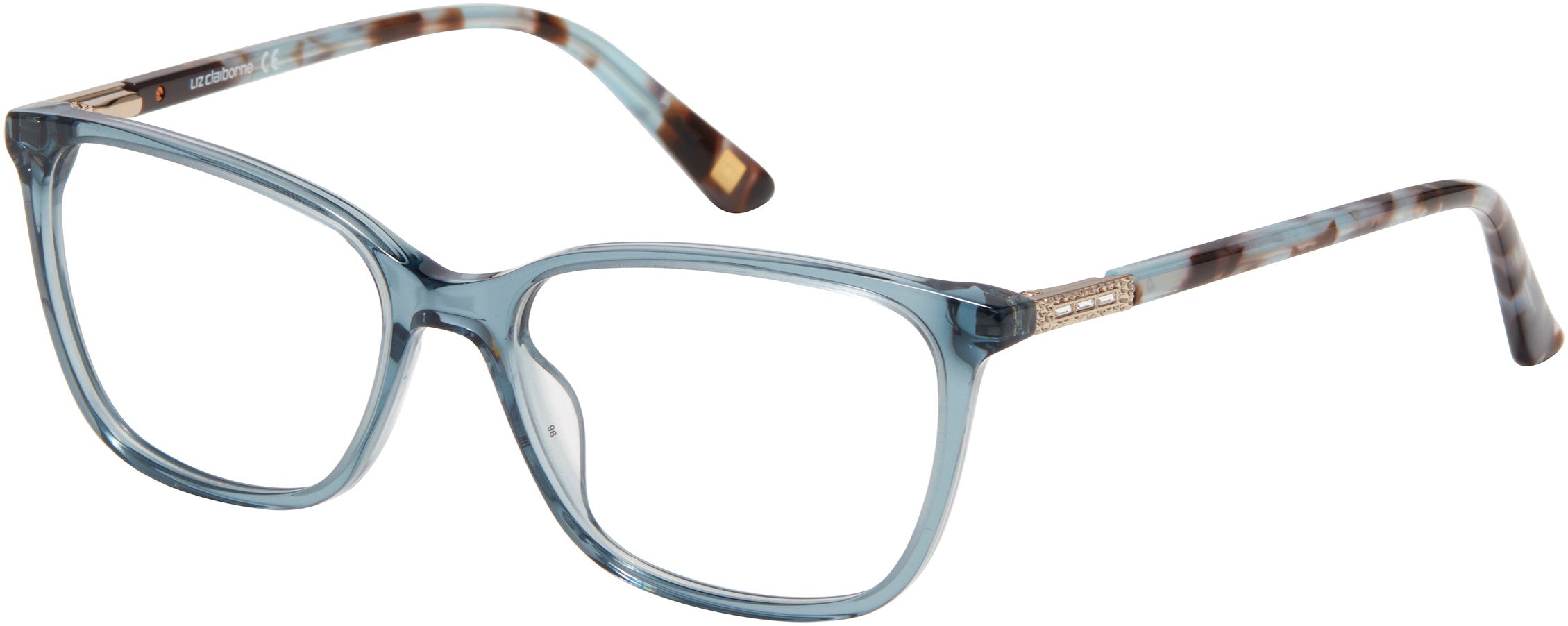 Liz Claiborne 657 Rectangular Eyeglasses 0E1N-0E1N Aqua Pqn (00 Demo Lens)