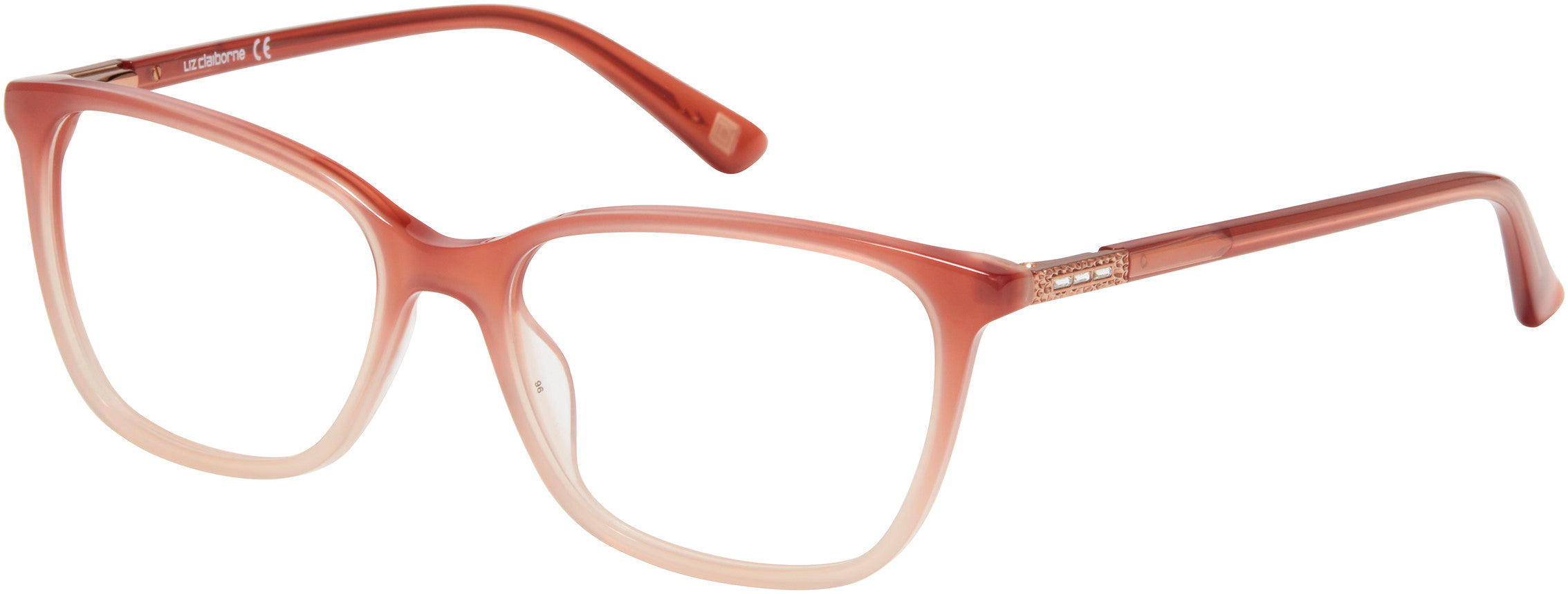 Liz Claiborne 657 Rectangular Eyeglasses 0F6I-0F6I Salmon Wood (00 Demo Lens)
