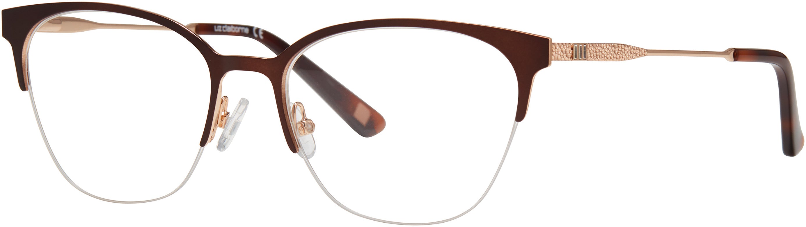 Liz Claiborne 658 Cat Eye/butterfly Eyeglasses 0FG4-0FG4 Brown Gold (00 Demo Lens)
