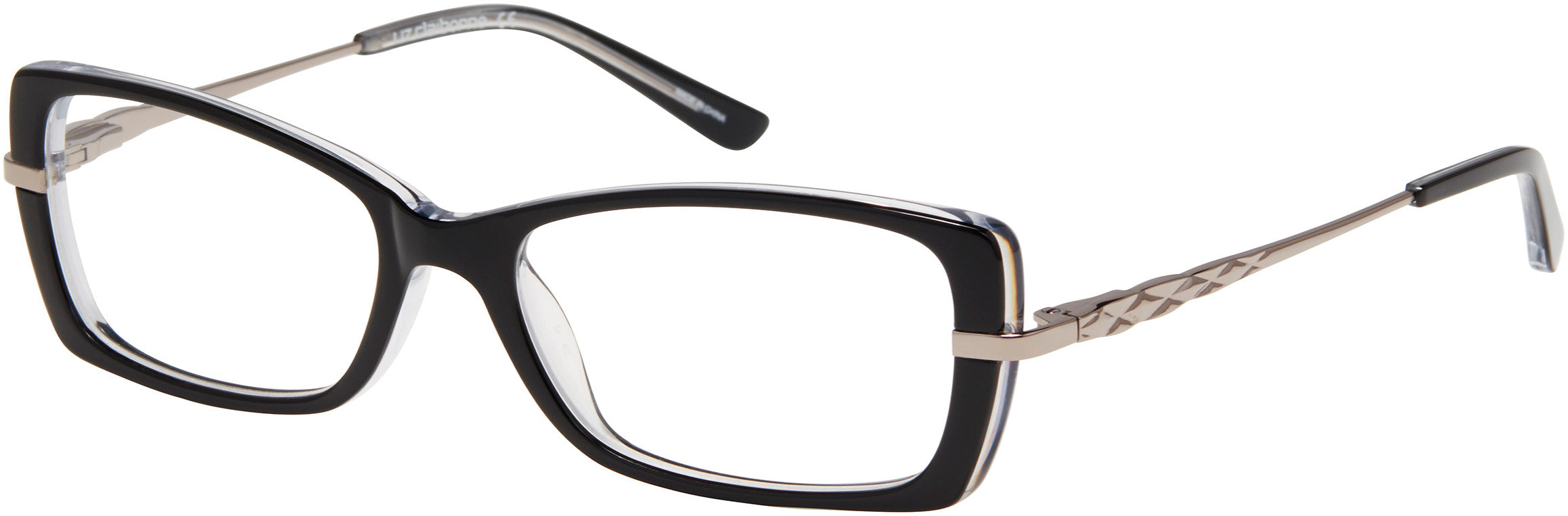 Liz Claiborne 659 Rectangular Eyeglasses 07C5-07C5 Black Crystal (00 Demo Lens)