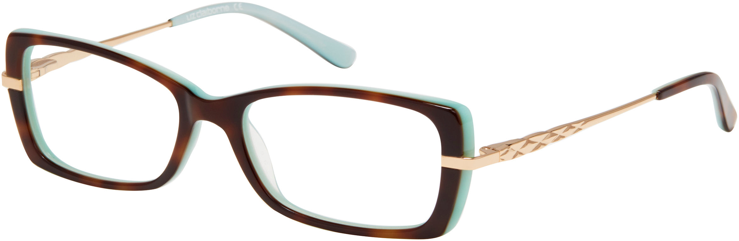 Liz Claiborne 659 Rectangular Eyeglasses 0GHG-0GHG Havana Aqua (00 Demo Lens)