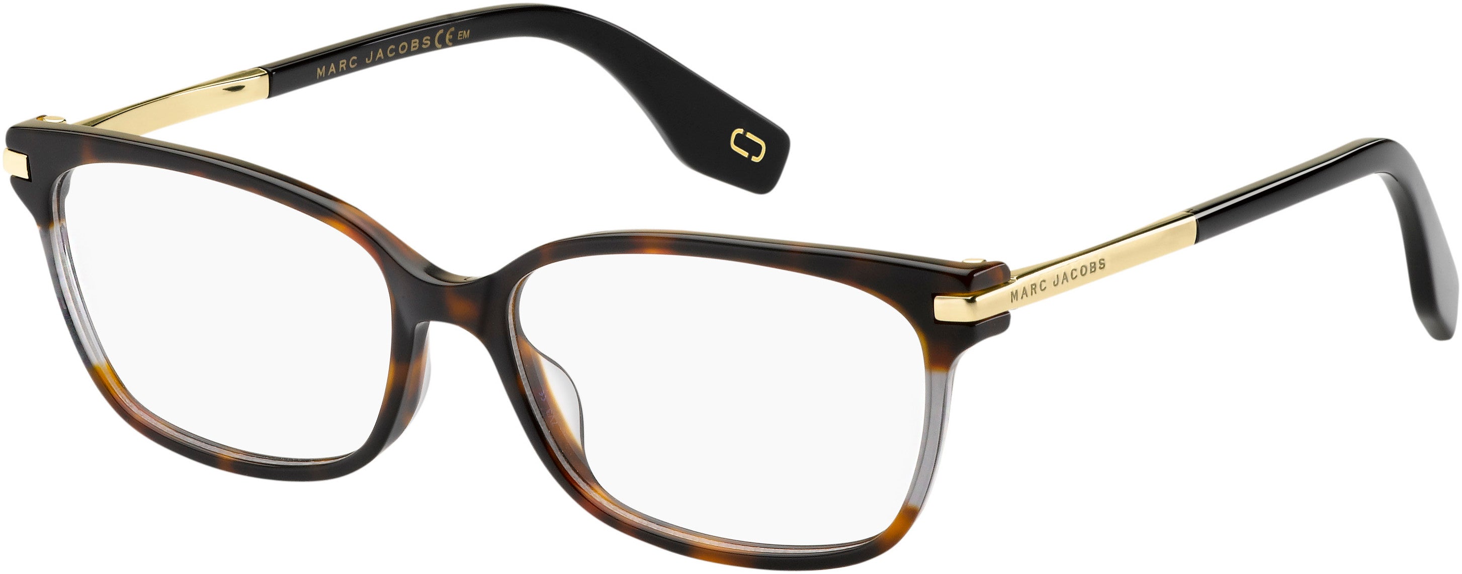 Marc Jacobs Marc 300 Rectangular Eyeglasses 0086-0086 Dark Havana (00 Demo Lens)