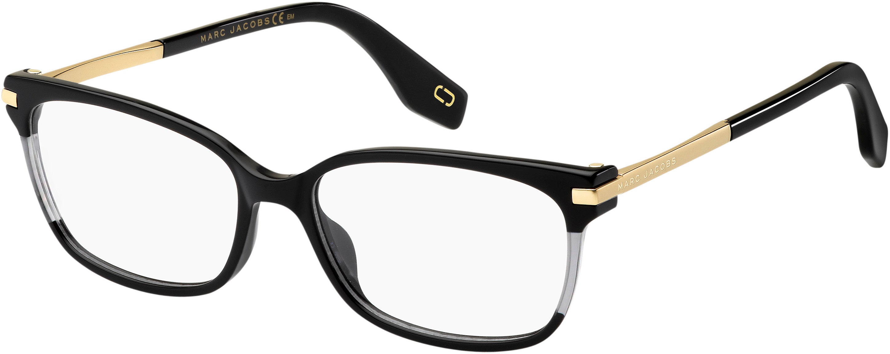 Marc Jacobs Marc 300 Rectangular Eyeglasses 0807-0807 Black (00 Demo Lens)