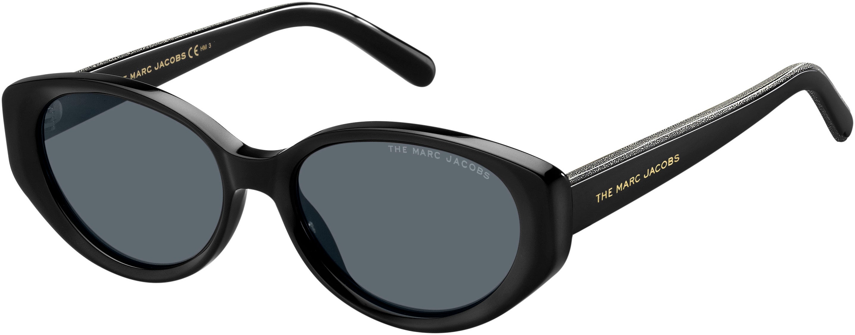 Marc Jacobs Marc 460/S Oval Modified Sunglasses 0807-0807 Black (IR Gray)