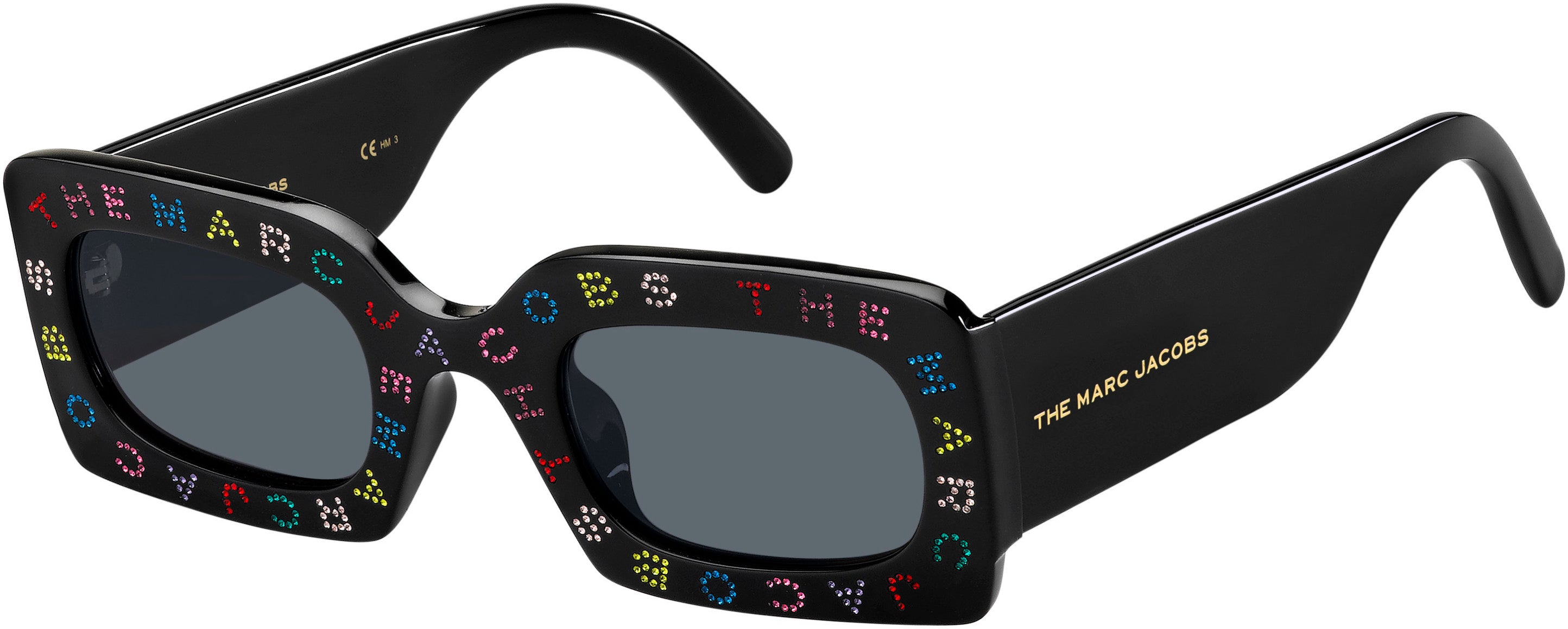 Marc Jacobs Marc 488/S Rectangular Sunglasses 0807-0807 Black (IR Gray)