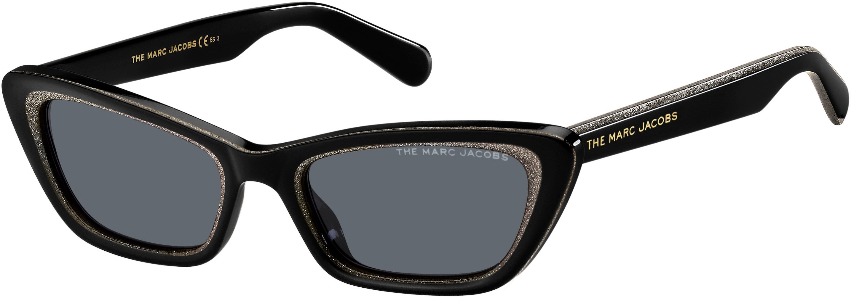 Marc Jacobs Marc 499/S Cat Eye/butterfly Sunglasses 0NS8-0NS8 Black Glitter (IR Gray)