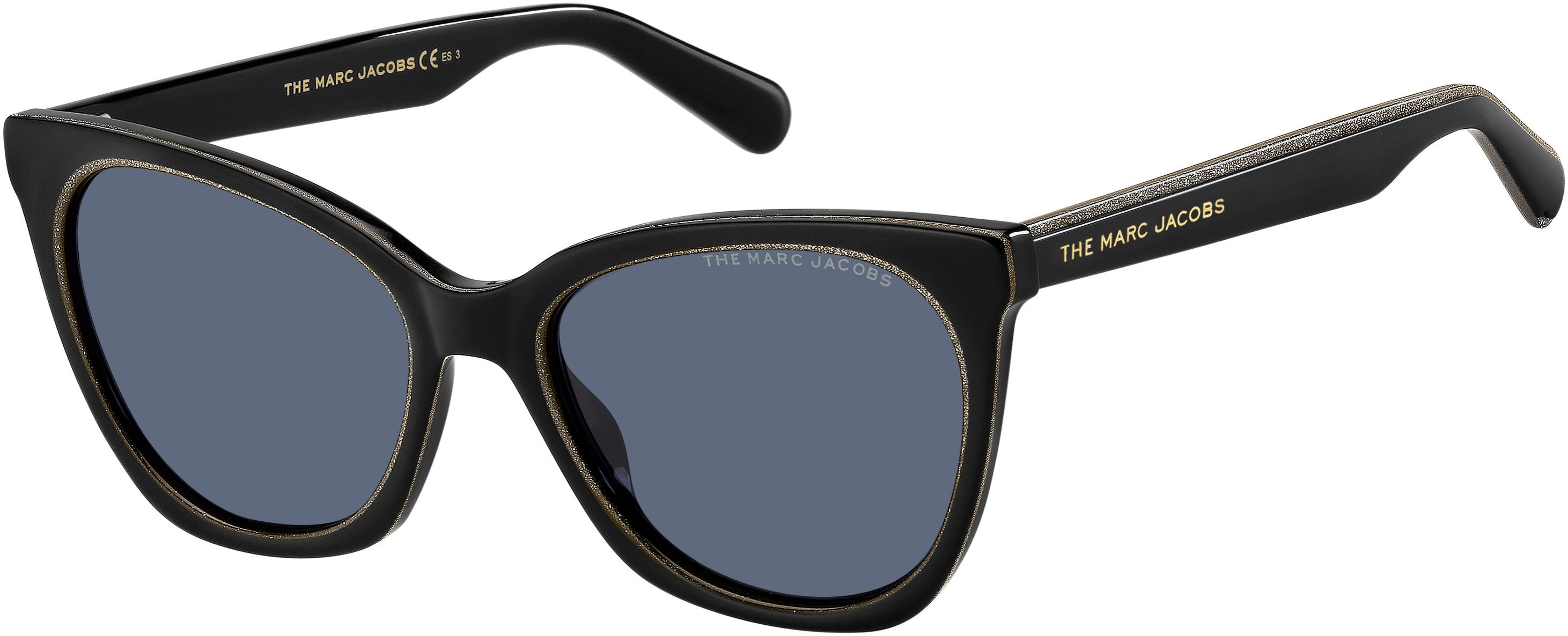 Marc Jacobs Marc 500/S Cat Eye/butterfly Sunglasses 0NS8-0NS8 Black Glitter (IR Gray)