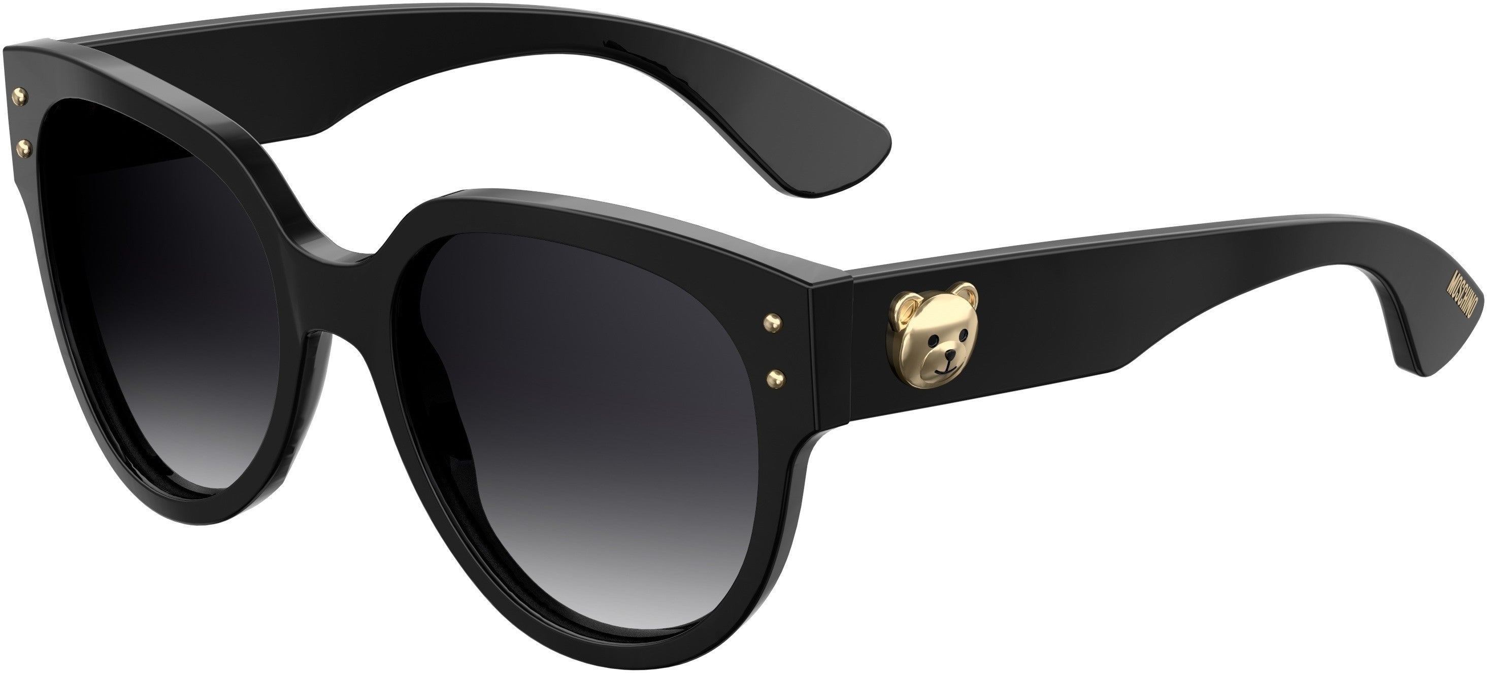 Moschino 013/S Oval Modified Sunglasses 0807-0807 Black (9O Dark Gray Gradient)