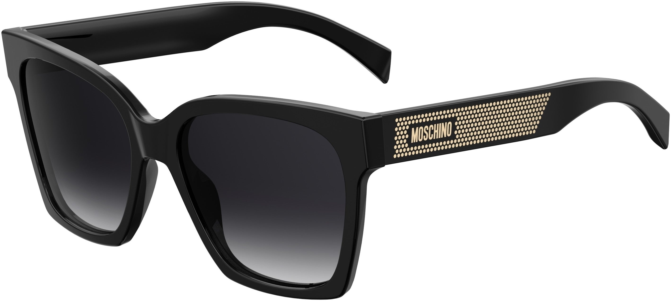 Moschino 015/S Square Sunglasses 0807-0807 Black (9O Dark Gray Gradient)