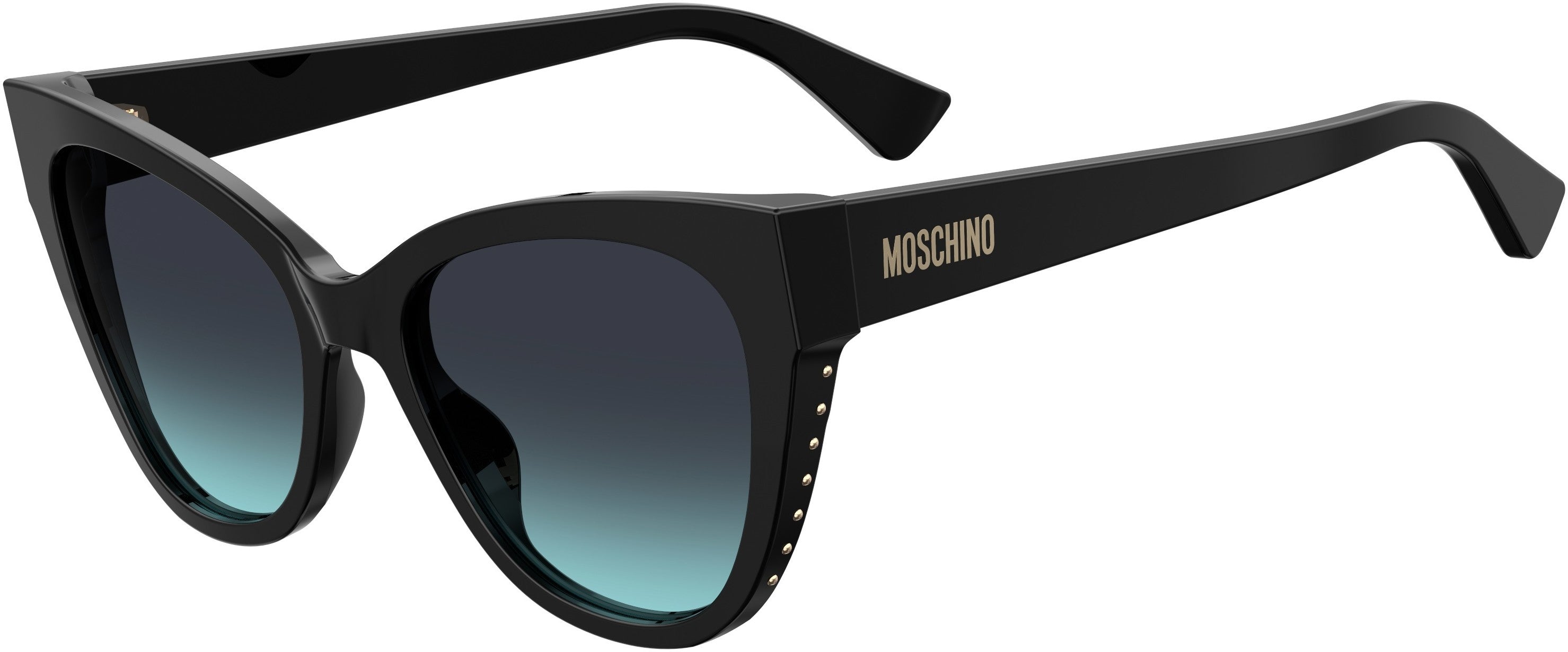 Moschino 056/S Cat Eye/butterfly Sunglasses 0807-0807 Black (GB Gray Shaded Blue)