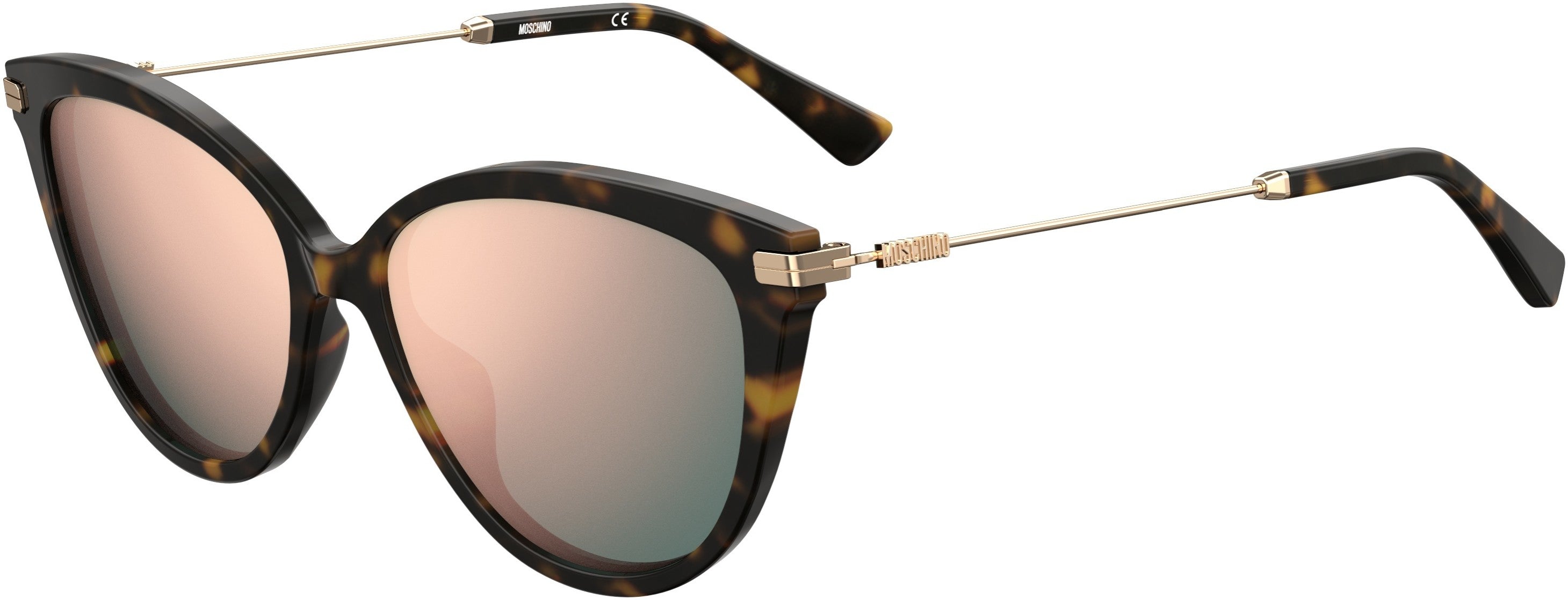 Moschino 069/S Cat Eye/butterfly Sunglasses 0086-0086 Dark Havana (0J Rose Gold Ml)