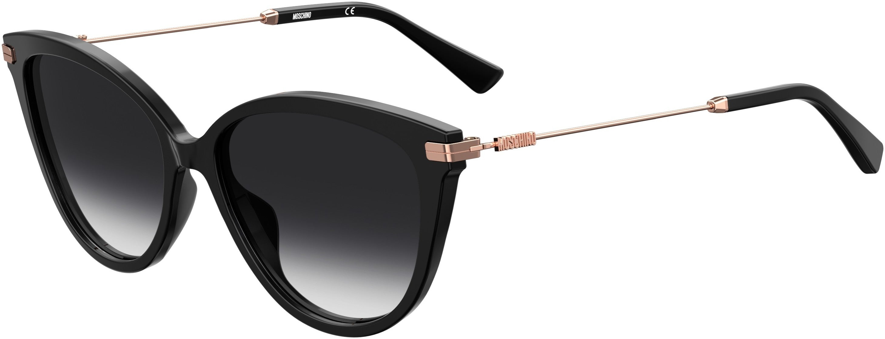 Moschino 069/S Cat Eye/butterfly Sunglasses 0807-0807 Black (9O Dark Gray Gradient)