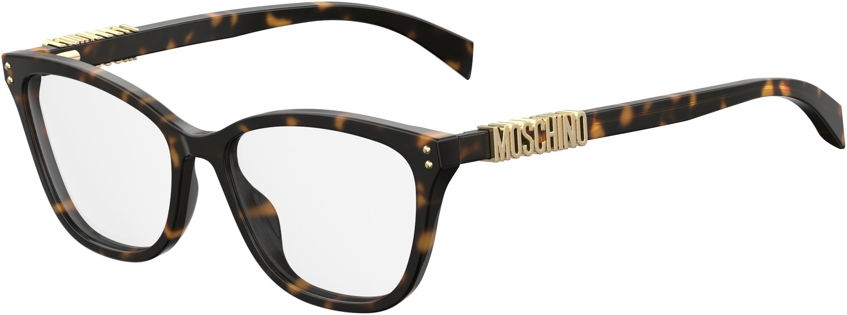 Moschino 500 Rectangular Eyeglasses 0086-0086 Dark Havana (00 Demo Lens)