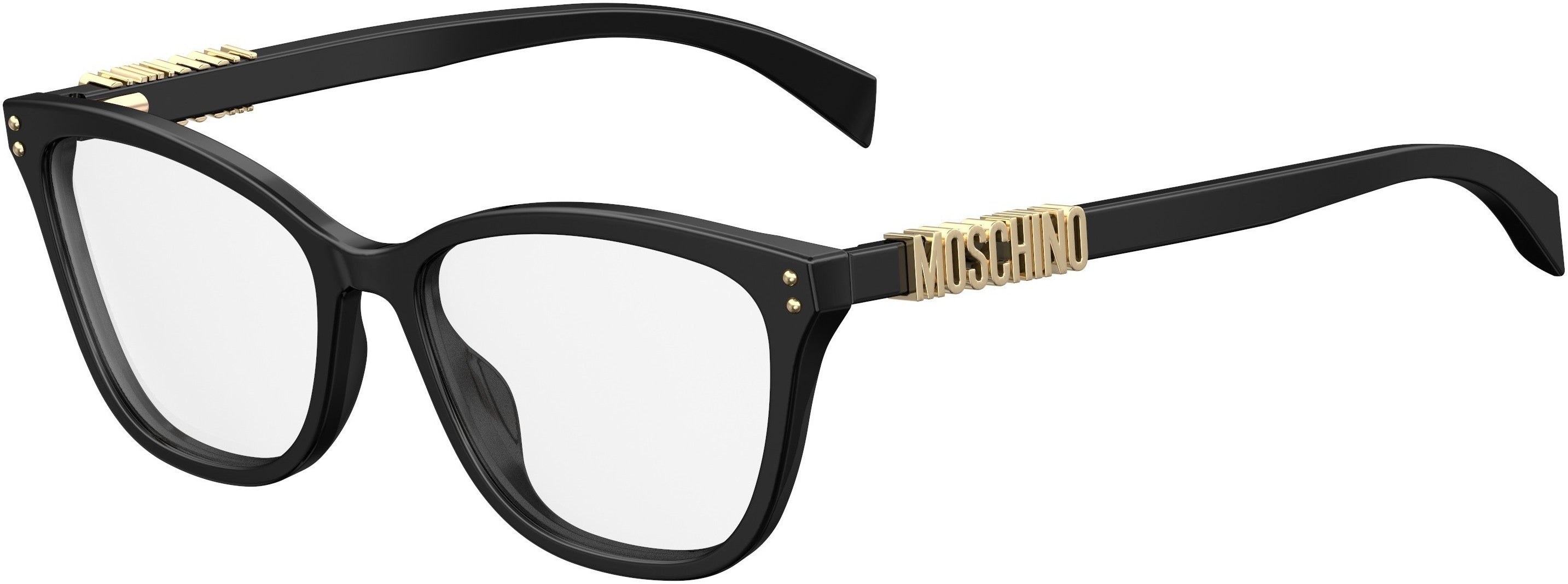 Moschino 500 Rectangular Eyeglasses 0807-0807 Black (00 Demo Lens)