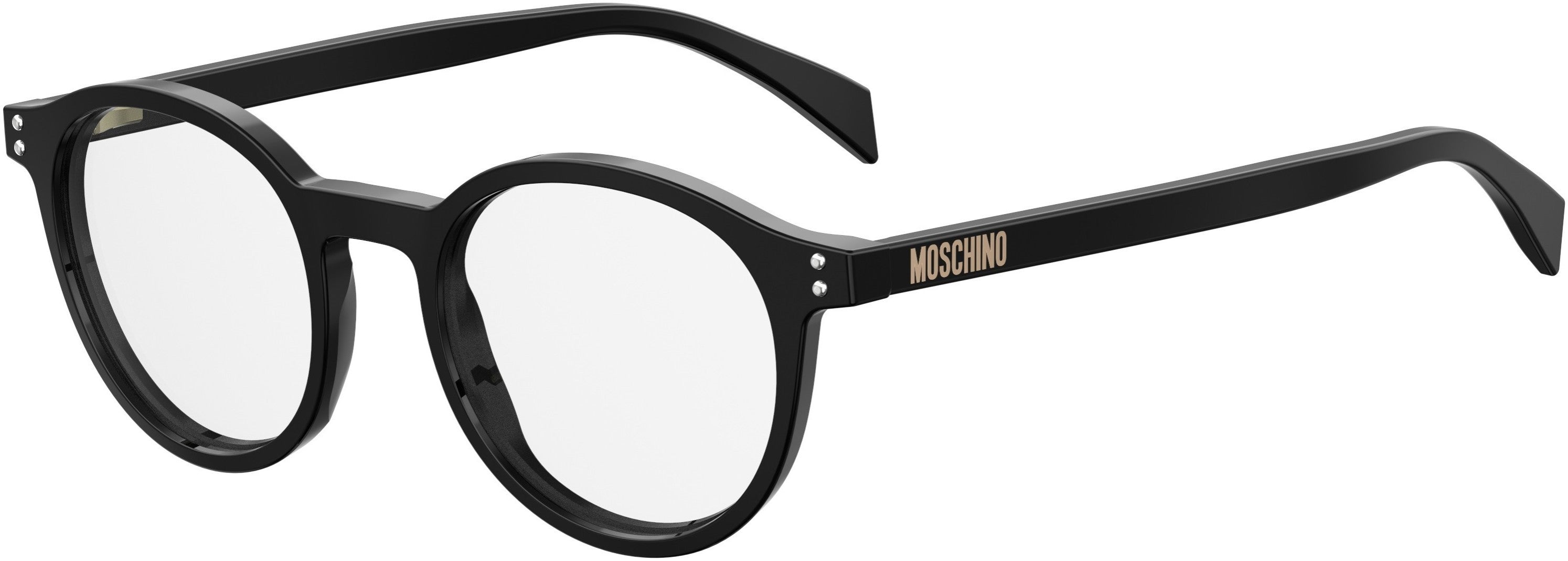Moschino 502 Oval Modified Eyeglasses 0807-0807 Black (00 Demo Lens)