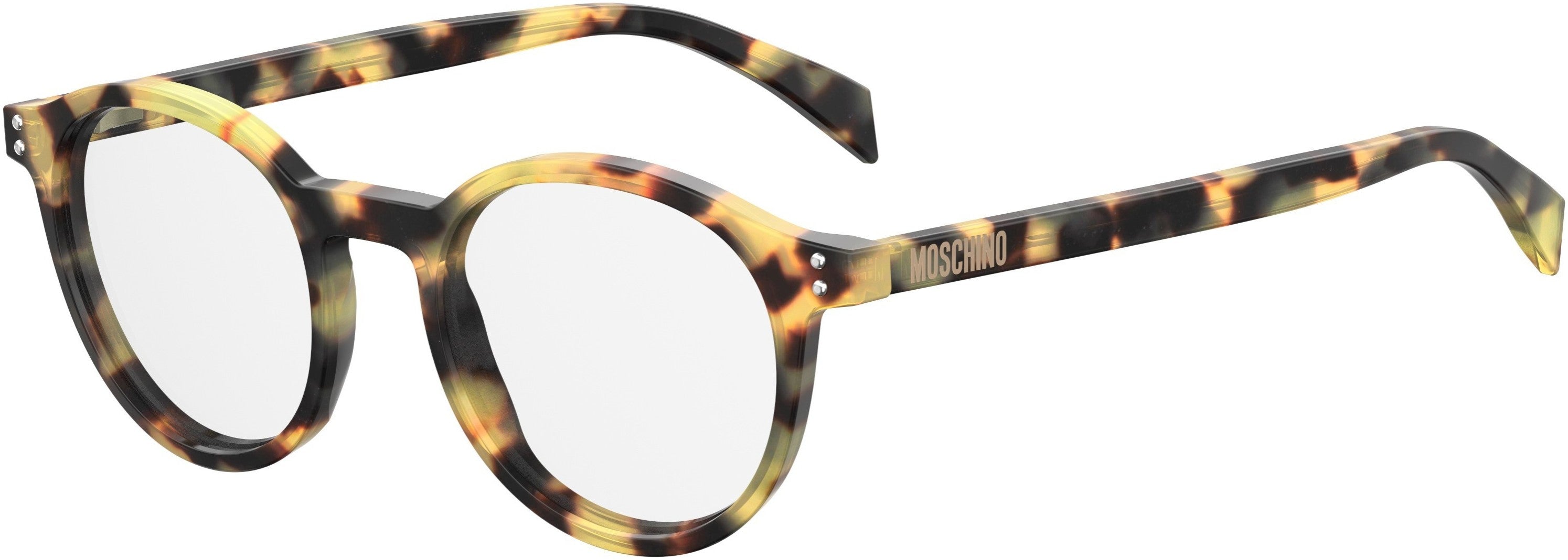 Moschino 502 Oval Modified Eyeglasses 0SCL-0SCL Yellow Havana (00 Demo Lens)