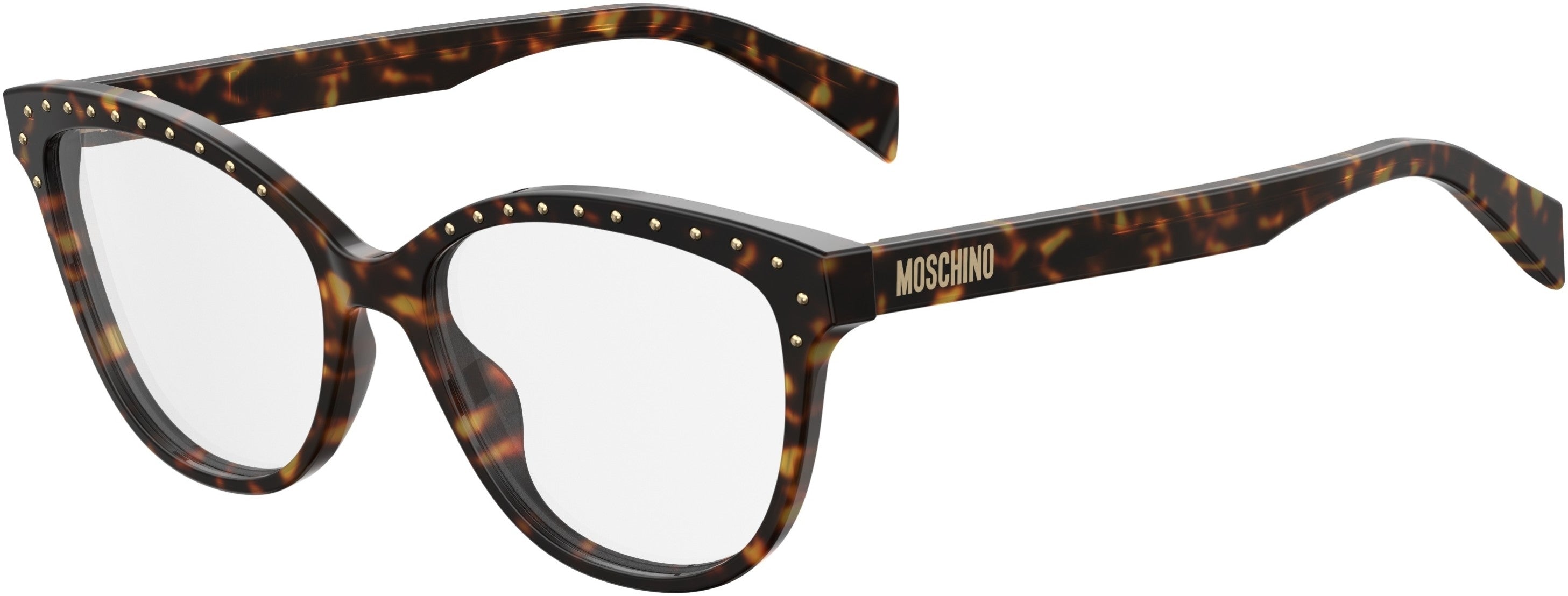 Moschino 506 Oval Modified Eyeglasses 0086-0086 Dark Havana (00 Demo Lens)