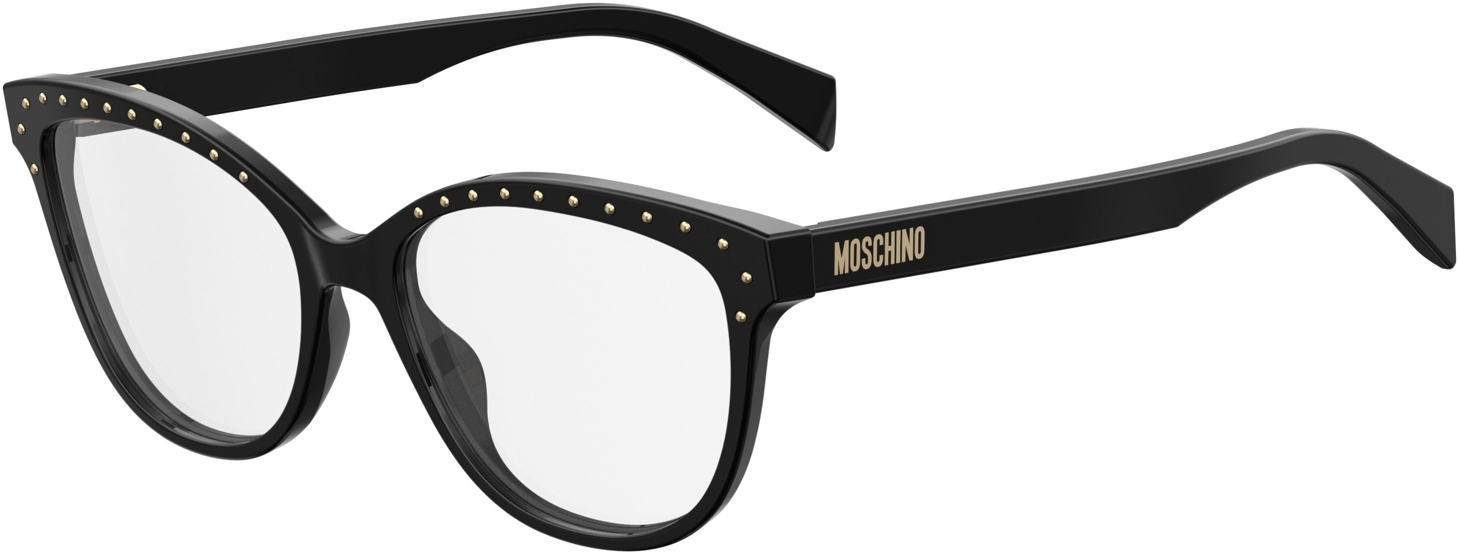 Moschino 506 Oval Modified Eyeglasses 0807-0807 Black (00 Demo Lens)
