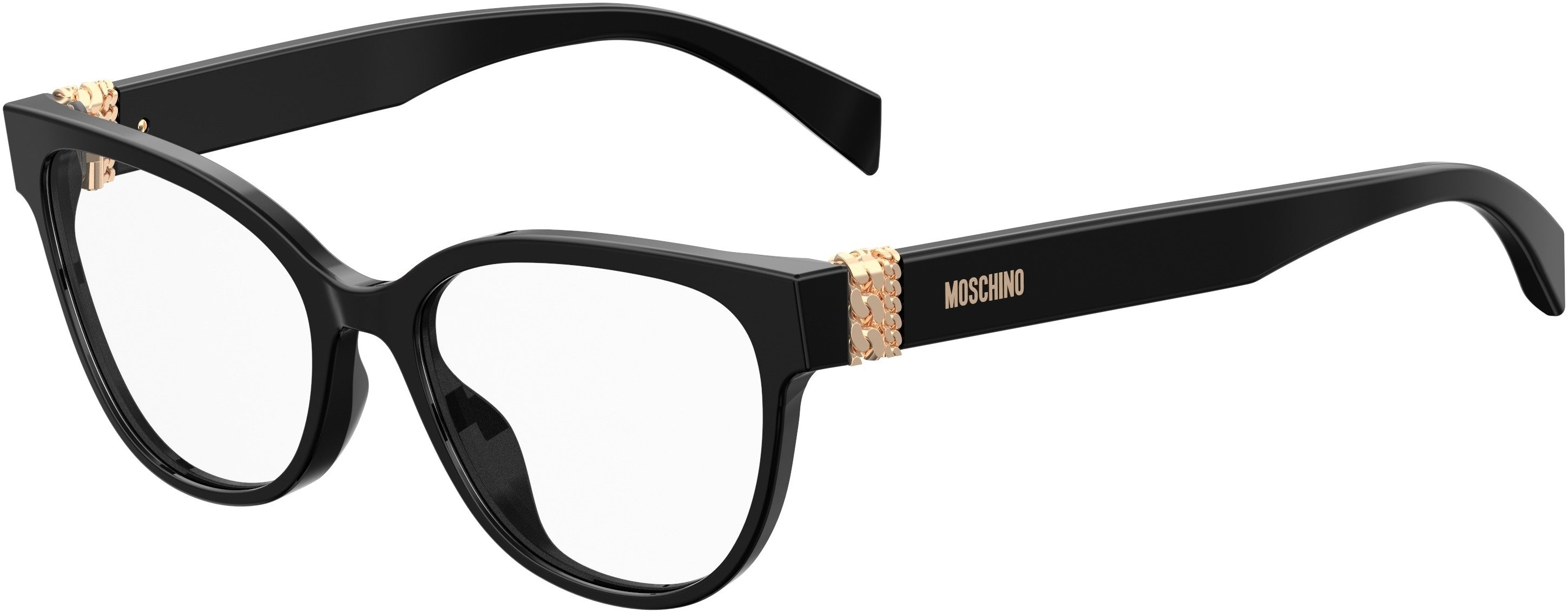 Moschino 509 Oval Modified Eyeglasses 0807-0807 Black (00 Demo Lens)