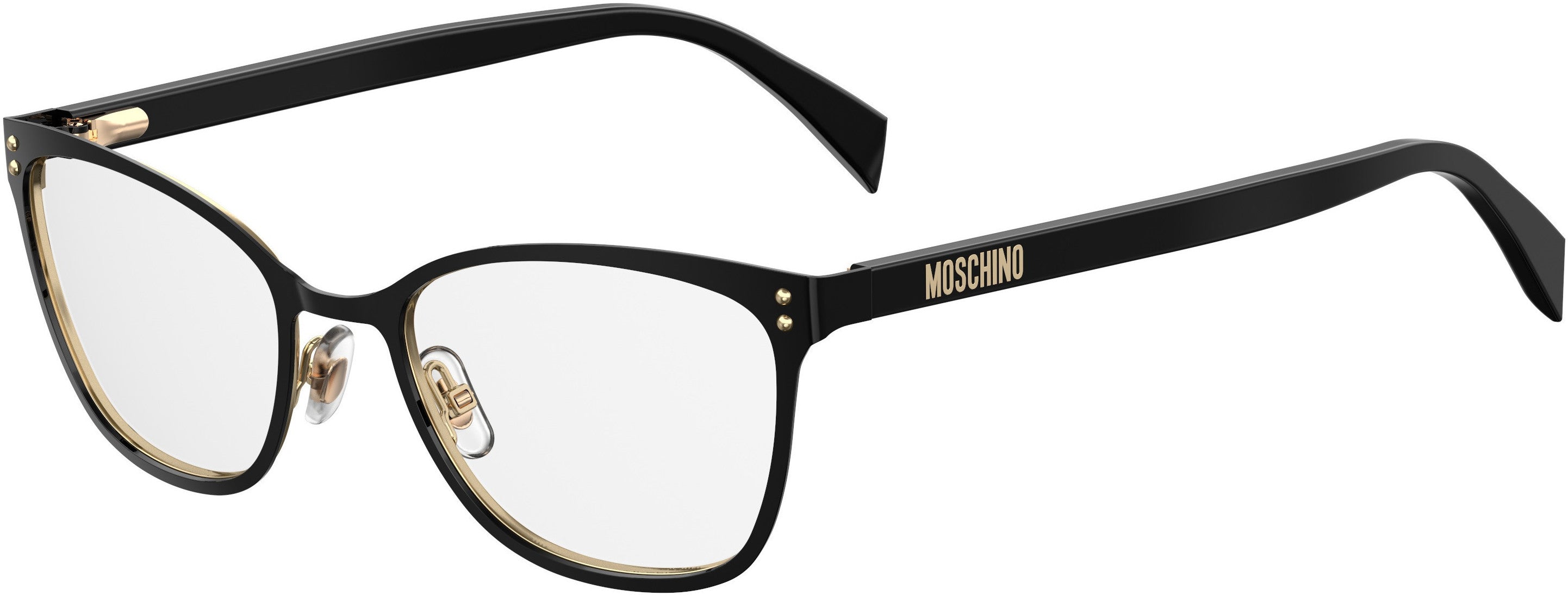 Moschino 511 Square Eyeglasses 0807-0807 Black (00 Demo Lens)