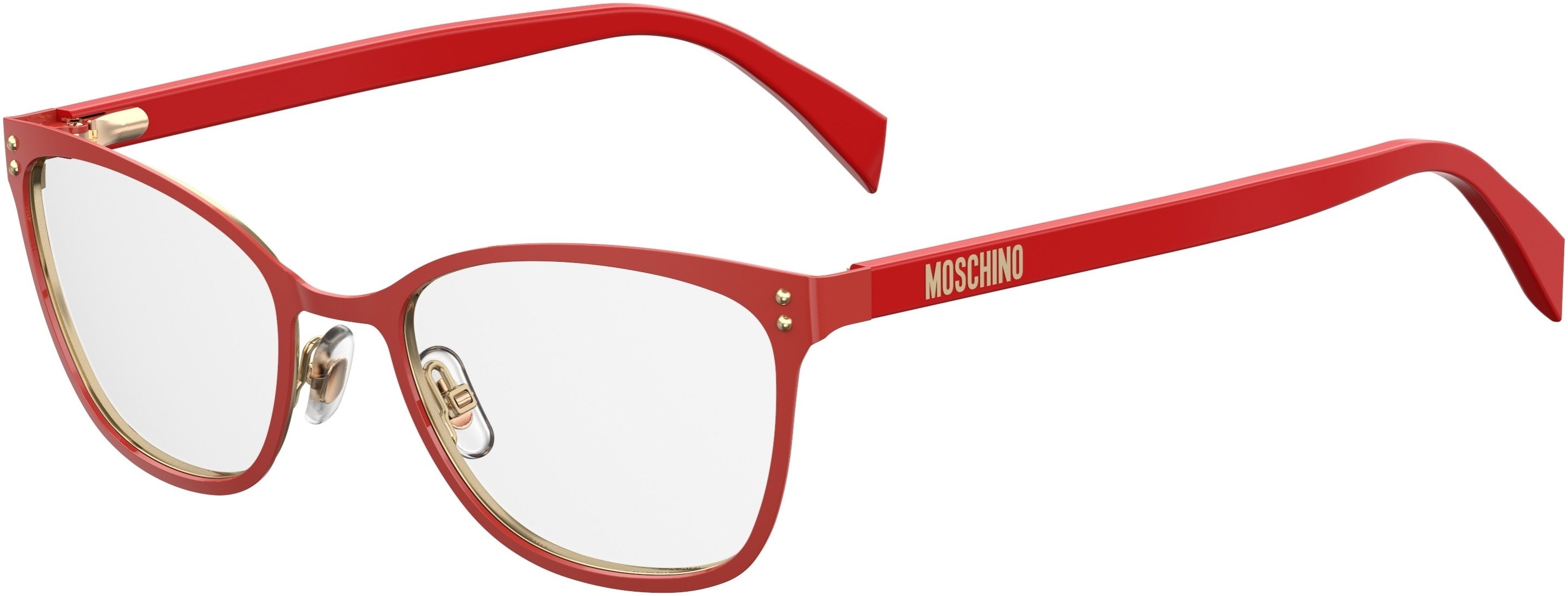 Moschino 511 Square Eyeglasses 0C9A-0C9A Red (00 Demo Lens)