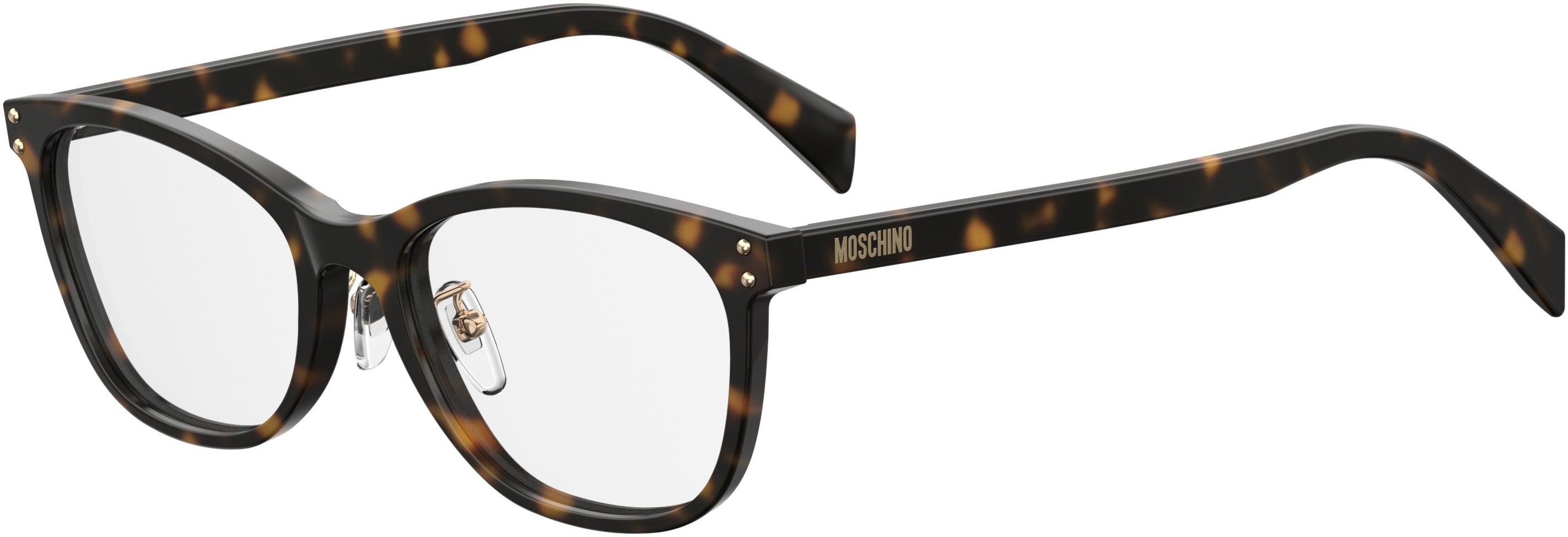 Moschino 540/F Rectangular Eyeglasses 0086-0086 Dark Havana (00 Demo Lens)