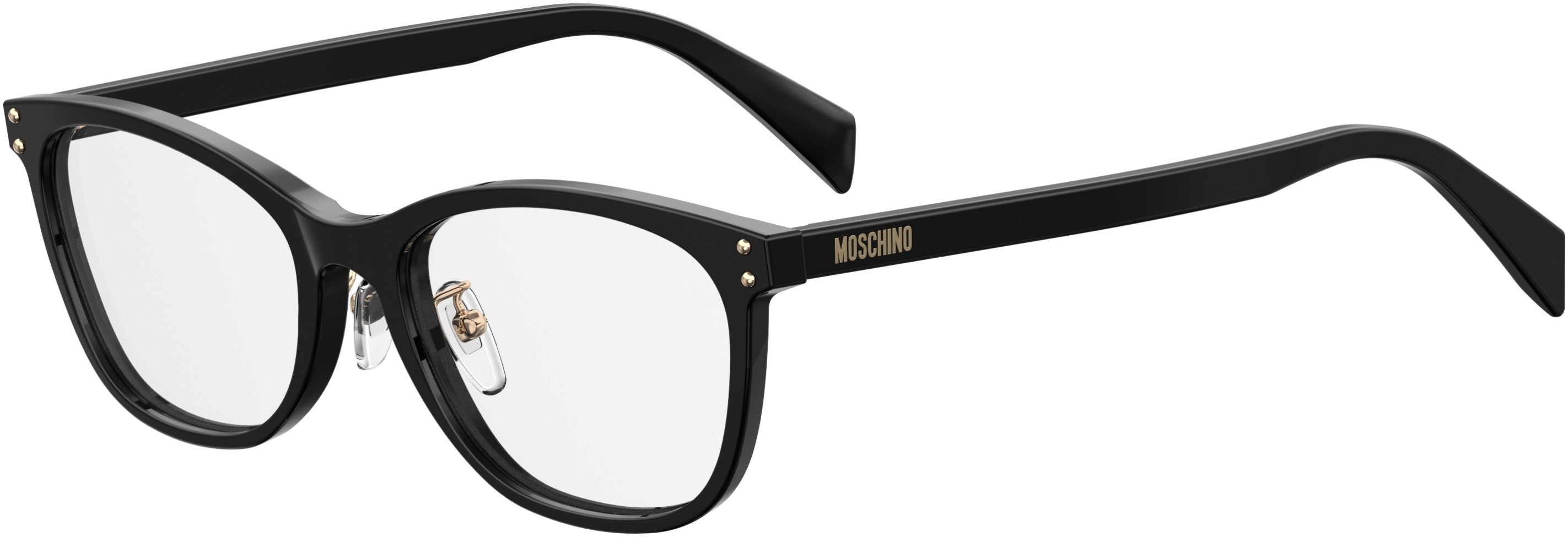 Moschino 540/F Rectangular Eyeglasses 0807-0807 Black (00 Demo Lens)