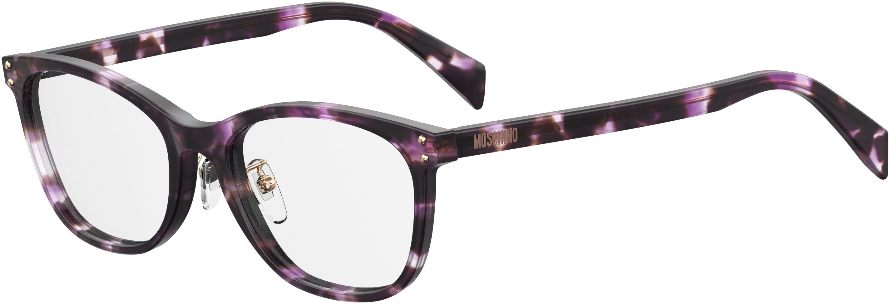 Moschino 540/F Rectangular Eyeglasses 0HKZ-0HKZ Violet Havana (00 Demo Lens)