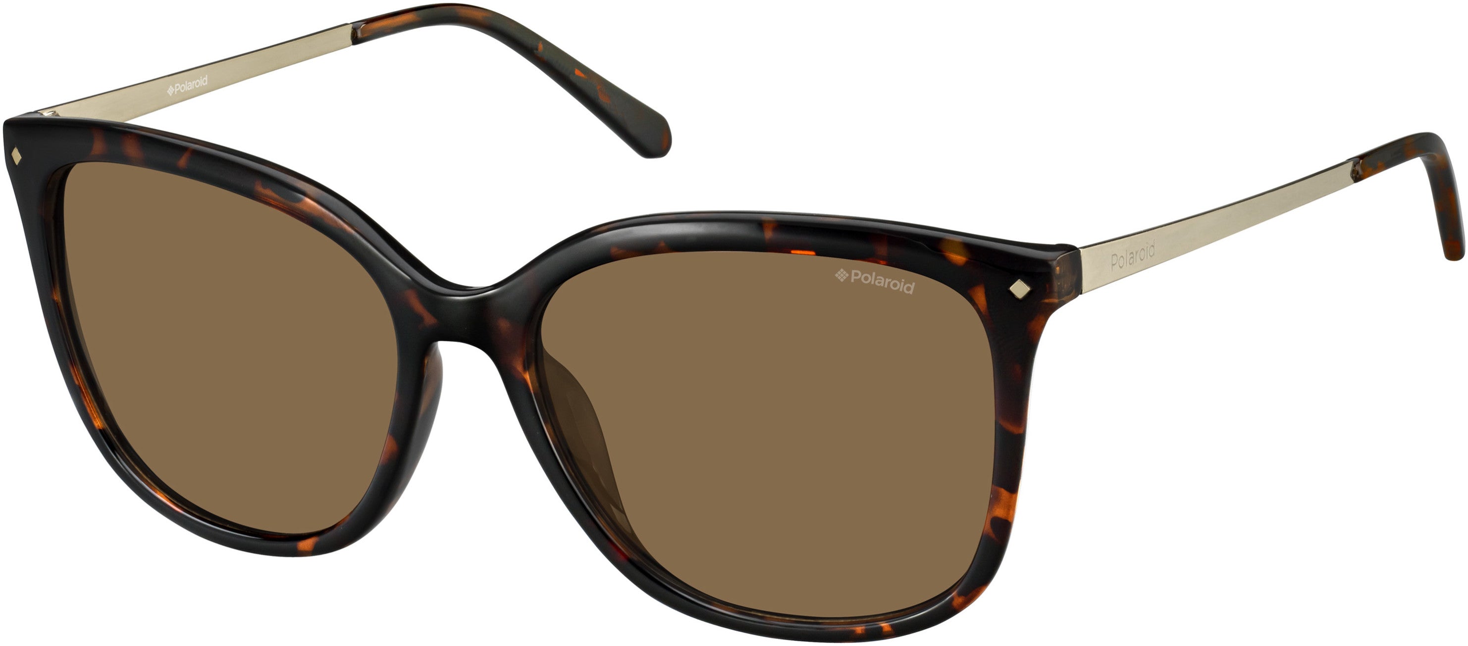 Polaroid Core Polaroid 4043/S Rectangular Sunglasses 0NHO-0NHO Havana Gold (IG Brown Polarized)