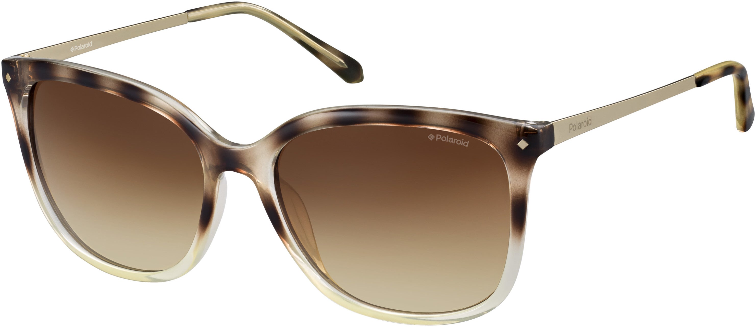 Polaroid Core Polaroid 4043/S Rectangular Sunglasses 0Y67-0Y67 Yellow Havana Gold (X3 Brown Polarized)